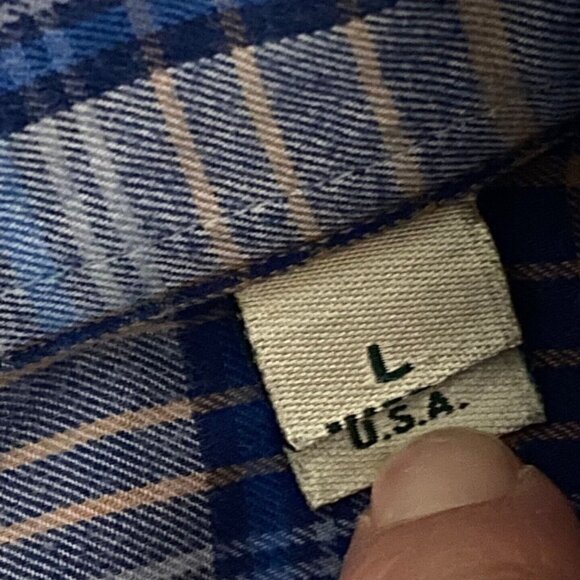 Gitman Bros Plaid Button Down Shirt Mens L Blue White 100% Cotton Made in USA - Picture 7 of 10